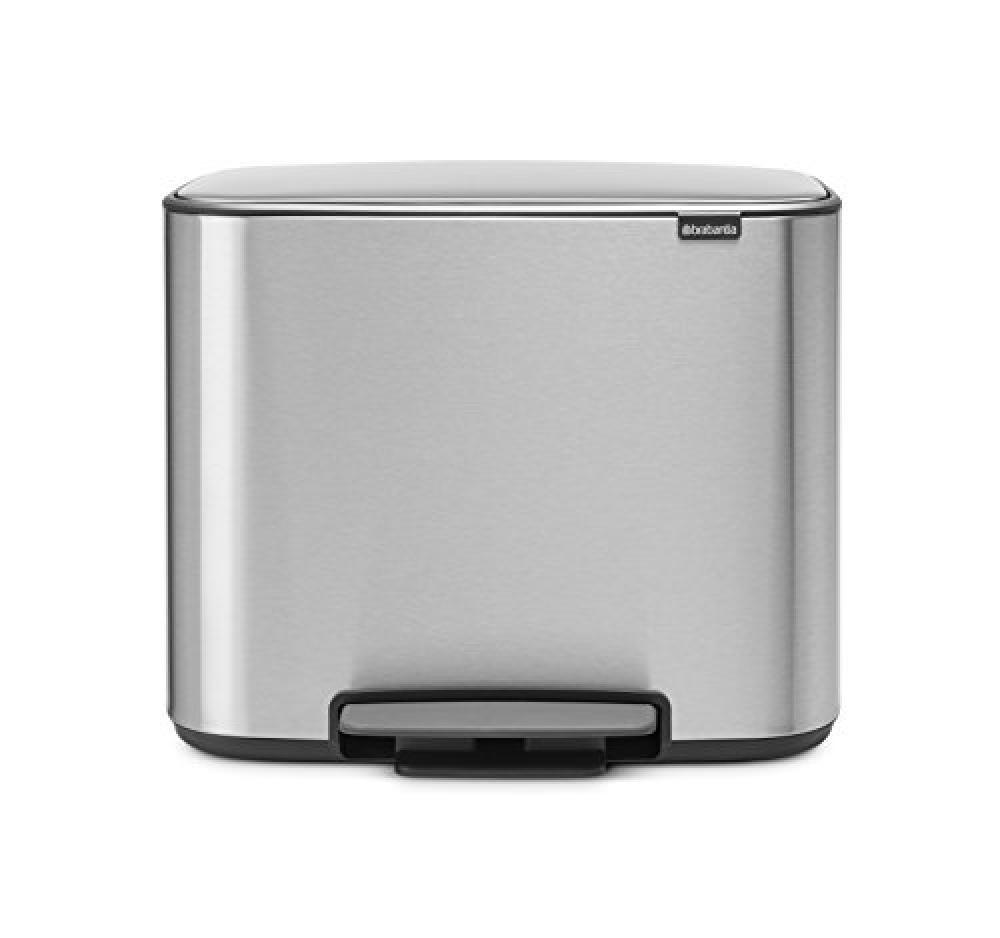(TG. 3 x 11 Litri) Brabantia Bo Pedal Bin Pattumiera, Metallo, Inox Satinato, 3