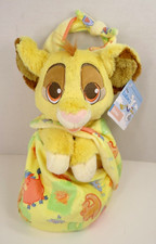 Disney Babies Simba Lion King Cub Plush In Blanket Pouch 10" NWT