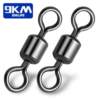 50~200pc Fishing Barrel Swivel 9~1320LB Stainless Rolling Swivel with Solid Ring