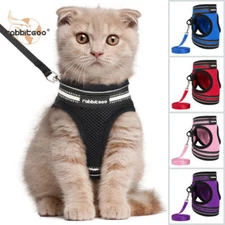 rabbitgoo Cat Harness & Leash Set Escape Proof Adjustable Kitten Vest Reflective