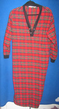 Orvis Women's Sz S Plaid Flannel Cotton Sleep shirt/Nightgown/Pajamas USA Made