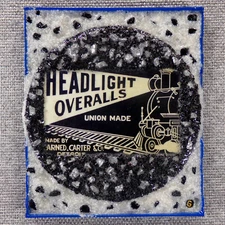HEADLIGHT OVERALLS: Reused CD/Case Collage Art, Ready-To-Hang 2024 Glenn Shiring