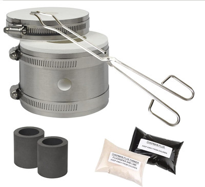 Mini Tabletop Pro Kiln Kit W/Tongs Chapman Flux Flux Thinner & 2 Graphite Crucib