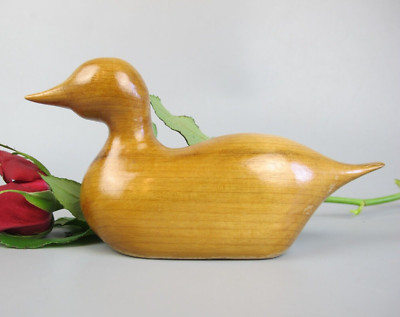 Entenfigur aus Holz. Oregon Myrtenholz Handarbeit geschnitzt. Vintage. 6,5''