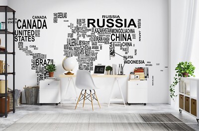 3D Alphabet Map K1904 Wallpaper Mural Self-adhesive Removable Sticker Panda