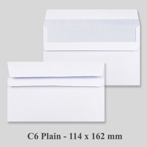 C6 SIZE WHITE PLAIN SELF SEAL ENVELOPES 90 gsm - Picture 1 of 1