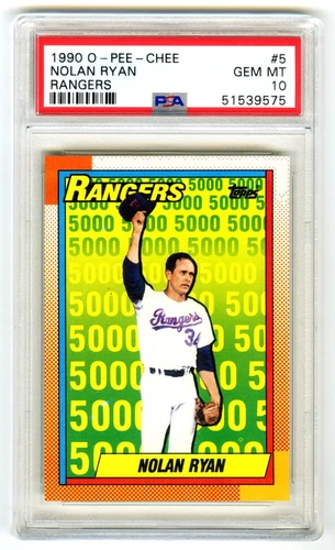 NOLAN RYAN~RANGERS~RARE POP 76~1990 OPC O-PEE-CHEE PSA-10 GEM-MT CARD#5~NEW CASE