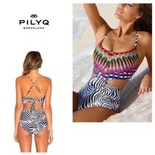 New. Pilyq beaded animal print swimsuit.