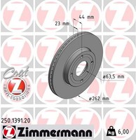 2X Bremsscheibe Coat Z Zimmermann 250.1391.20 FüR Ford HF Fiesta 7 HJ Van Flex