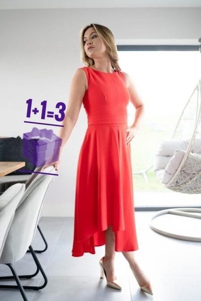 Women Karen Millen Dress Red Polyester 38 / M / 46 #9R92
