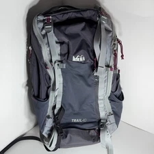 REI Co-op Trail 40 Backpack Gray Purple Internal Frame Hiking Camping Pack Bag