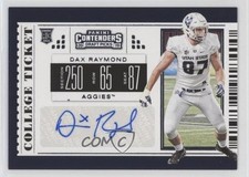 2019 Panini Contenders Draft Picks College Ticket Dax Raymond #152 Auto no9