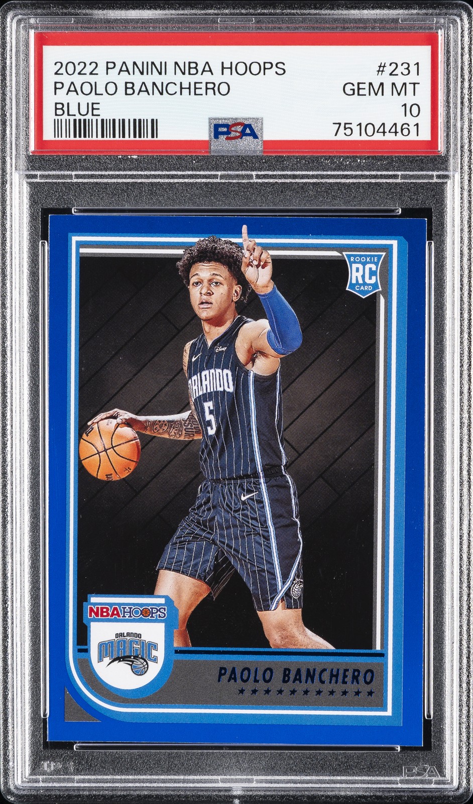 2022 PANINI NBA HOOPS BLUE #231 PAOLO BANCHERO PSA 10
