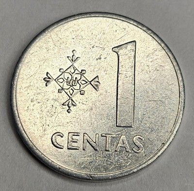 1991 Lithuania 1 One Centas - Circulated Lithuanian Aluminum World Coin