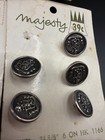Vtg Carded Sewing Buttons Lot of 6 Le Bouton Majesty Crane Craft Lansing Metal — photo 4