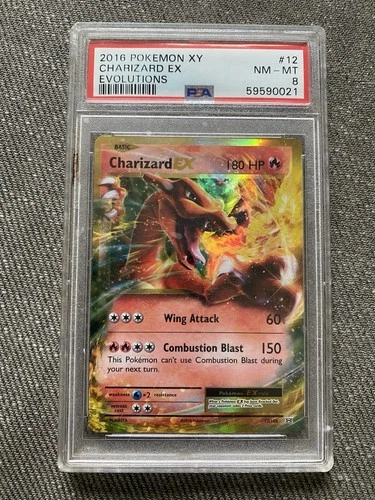 Pokémon TCG Charizard EX 12/108 Evolutions Holo EX PSA 8 2016 Card Stock