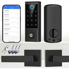 Fingerprint Door Lock with Bluetooth APP Control, Anti-Peeping Password - Smart