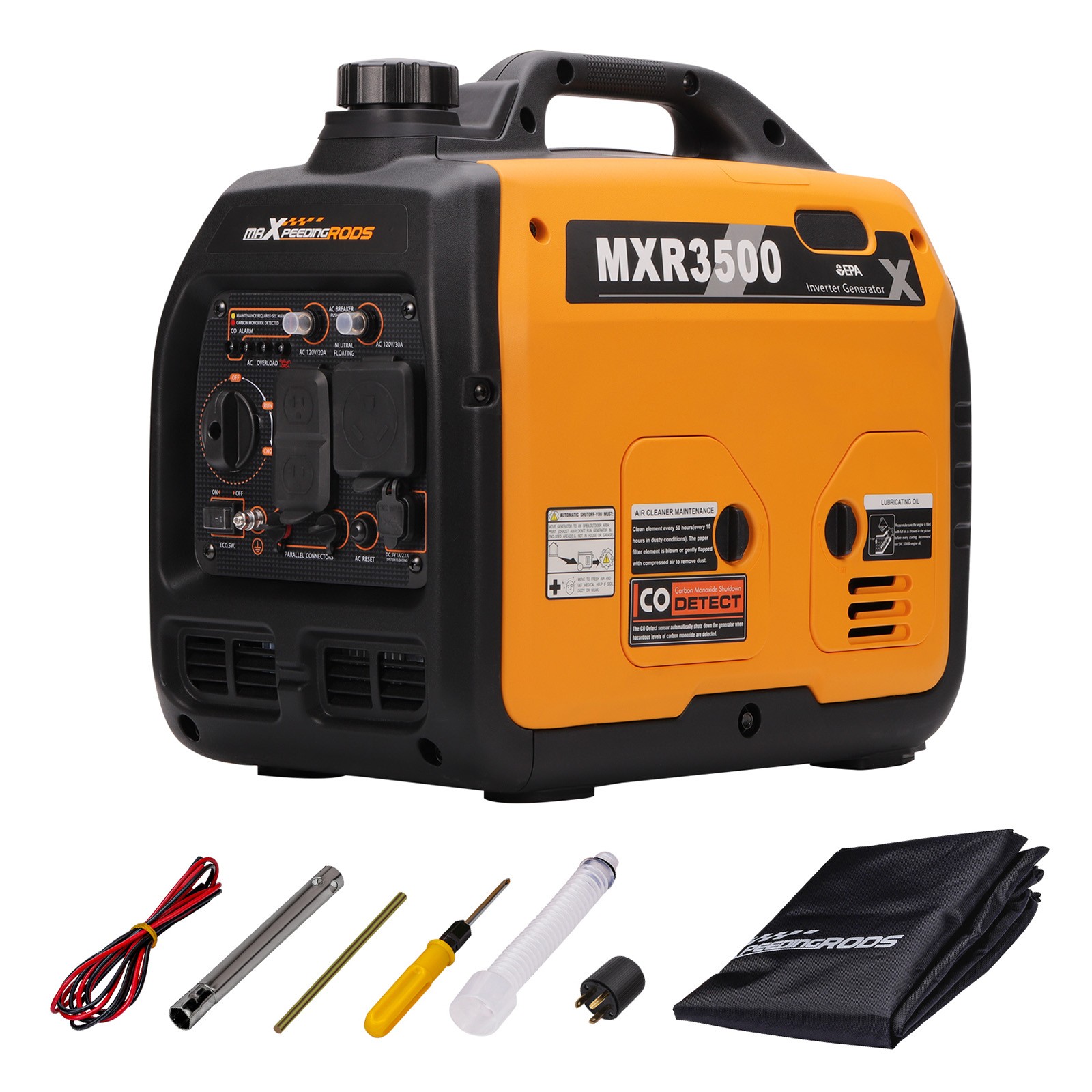 Inverter Generator 3500W Portable Gas Power 4-Stroke Air-Cooled Compact For Rv