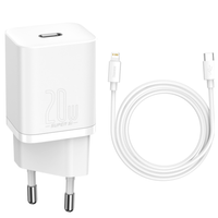 WandladegeräT USB-C 20W + Kabel Iphone Baseus NetzladegeräT LadegeräT Weiß
