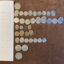 52pc New Zealand Florin/sixpence/1 Shilling/1cent/2cent/5cent/20c/50c 1946-1987