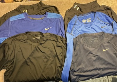 Lot of 3 Nike Pro Dri-Fit Compression Shirts Mens Large Athletic Training Mesh