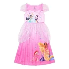 Disney Princess Girl's Multi Character Pink Fantasy Nightgown, Size L 10/12
