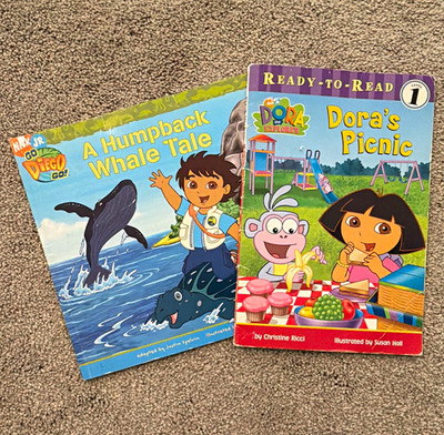 Nick Jr. Lot of 2 Paperback Books - Dora the Explorer & Go Diego Go!