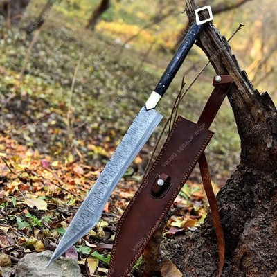 Custom Medieval Sword In Unique Style, Damascus Steel Viking Sword In Forged