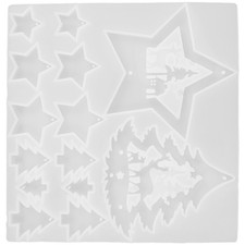 Star and Xmas Tree Mold Silicone Making Mold Christmas Pendant Mold Christmas