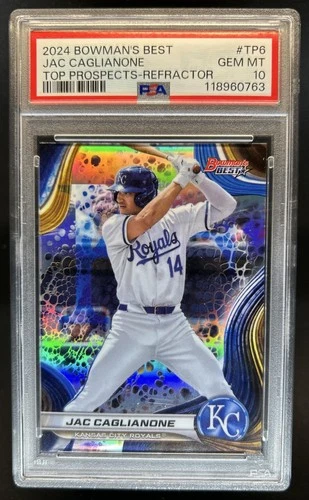 2024 Bowman's Best Jac Caglianone Prospects Refractor #TP-6 Royals PSA 10