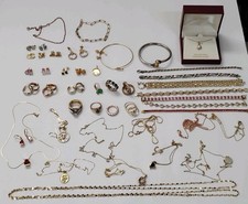 42 Pc Gold Plated 925 Sterling Silver Jewelry Lot Mixed Brands Ready to Sell