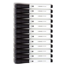 U Brands Fine Tip Dry Erase Markers with Eraser, Whiteboard Markers, Low Odor, B