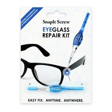 SnapIt Screw Eyeglass Repair Kit 5 Screws & Mini Double Ended Screwdriver Blue