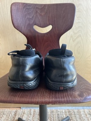 Vintage Prada Sport Linea Rossa Black Leather Square Toe Sneakers