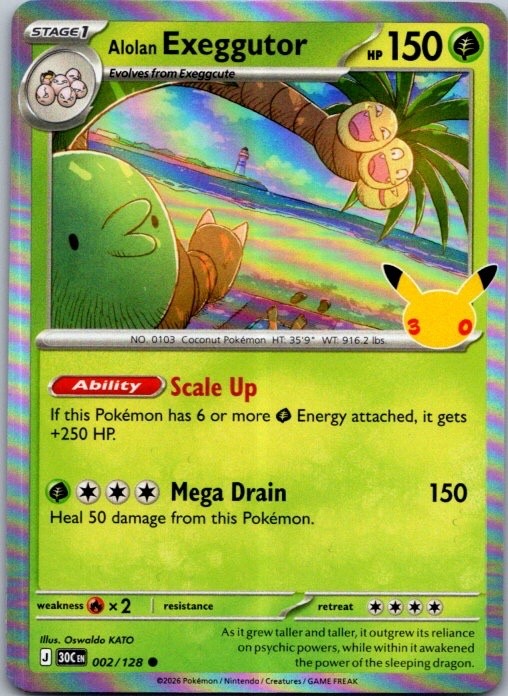 Alolan Exeggutor [30C - 002/128] Holofoil Common NM