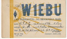 QSL 1940 North Brookfield MA     radio  card