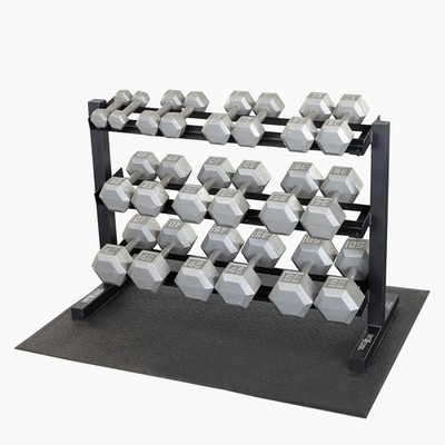 5-50 lb. Hex Dumbbell Set with Storage Rack