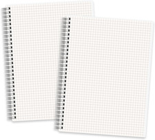 Graph Grid Paper Notebook, 2-Pack, 160 Pages per Pack, B5 Medium Size 7.6''  1
