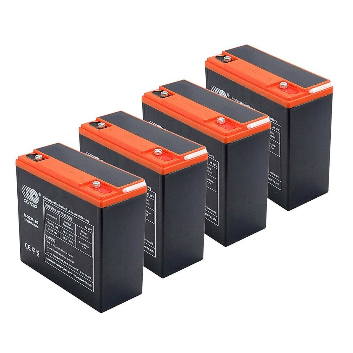 4pack12V 24AH Battery 6-DZM-20 For 48V Motor Dirt Bike Wheelchair