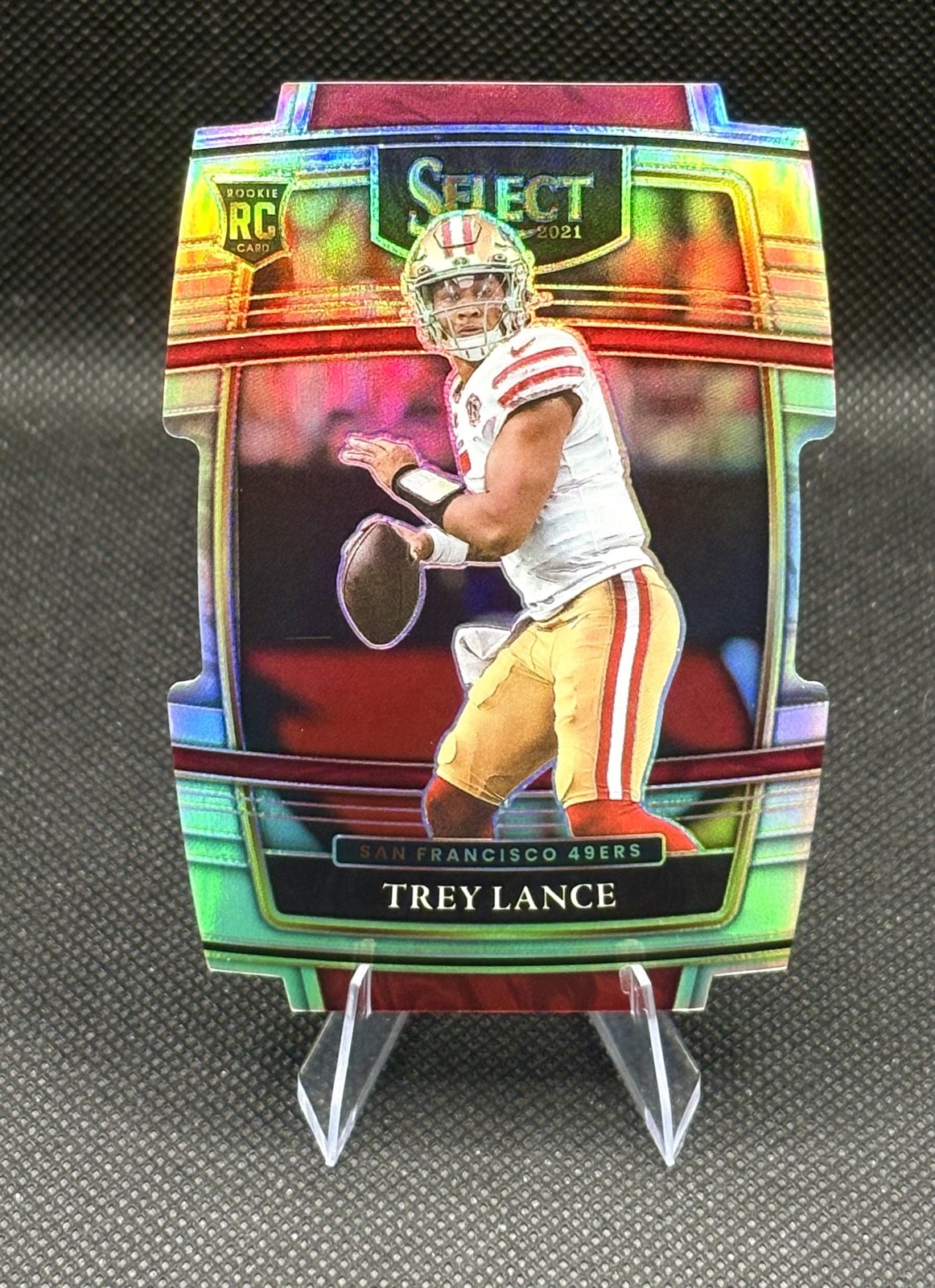 Trey Lance RC Rookie Silver Prizm Die-Cut 2021 Select Concourse #45 49ers