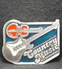 WI05120 COOL VINTAGE 1970s COUNTRY MUSIC INSTRUMENT GUITAR MENS BELT BUCKLE