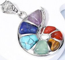 51mm Natural Gemstone Orgonite Pendant 7 Chakra Healing Talisman Amulet