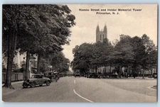 1940 Princeton New Jersey Postcard Nassau Street Holder Memorial Tower Unposted