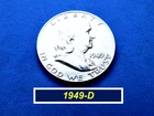 1949-D  Franklin Half Dollar ➪ FBL ➪ Excellent Design Details ➪ "AU"  ➪ 249D