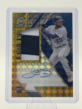 2020 Panini Spectra Travis Demeritte Gold Prizm Patch Auto /10 #153