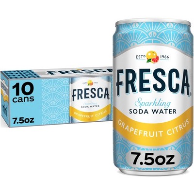 Fresca Citrus Soda Soft Drink Fridge Pack, 7.5 Fl Oz (Pack of 10), Clear
