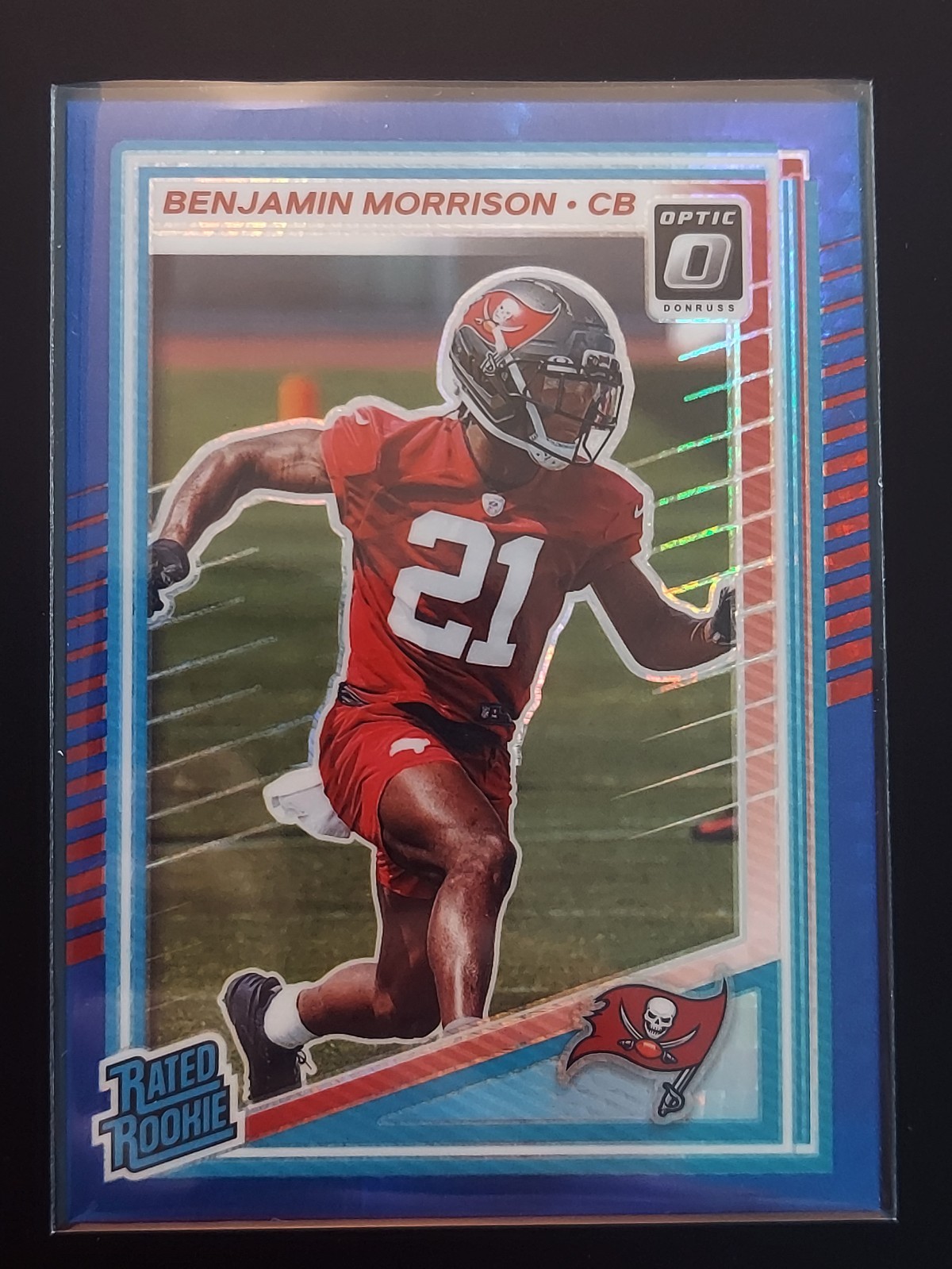 2025 Donruss Optic Football Benjamin Morrison Rated Rookie Blue Hyper #236 RC