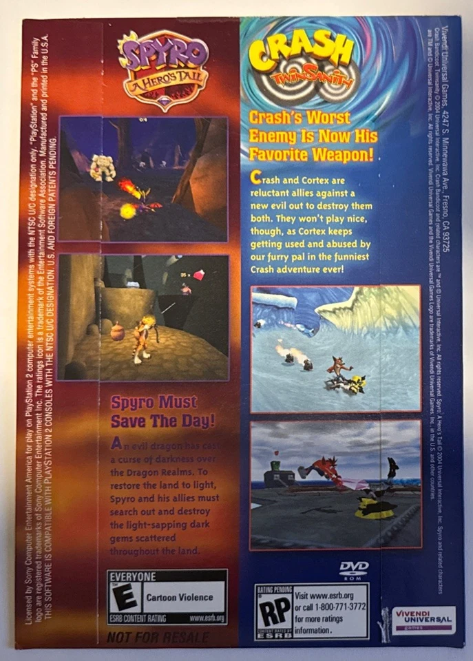 NEW PS2 CRASH TWINSANITY SPYRO A HERO'S TAIL Games E3 2004 Limited Edition Demo - Image 2 of 2