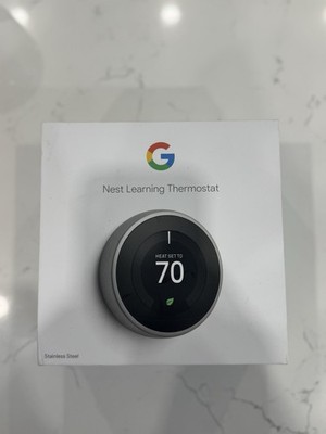 Google Nest T3007ES Wi-Fi Learning Thermostat - Stainless Steel