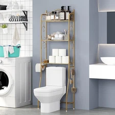 Over The Toilet Storage Shelf, 3-Tier Over Toilet Bathroom Organizer Rack, Fr...